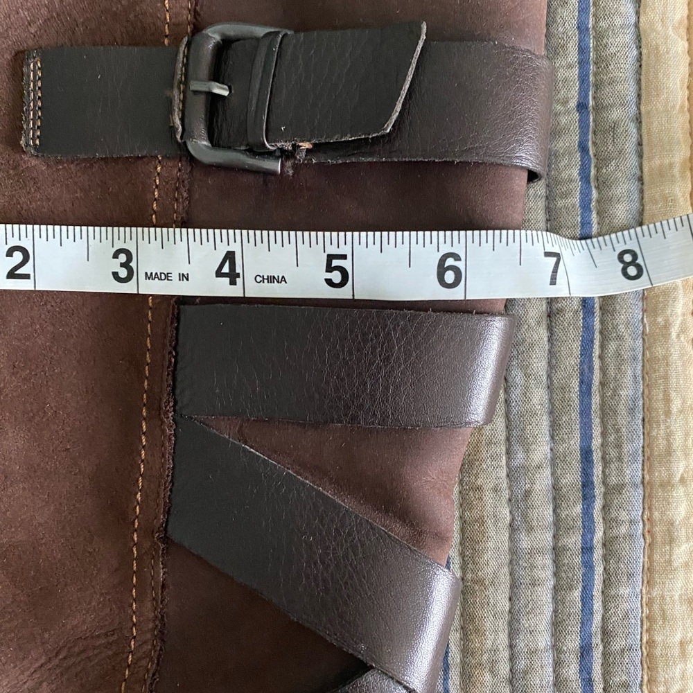Clarks rich brown nubuck suede lined knee high boots - Picture 8 of 10